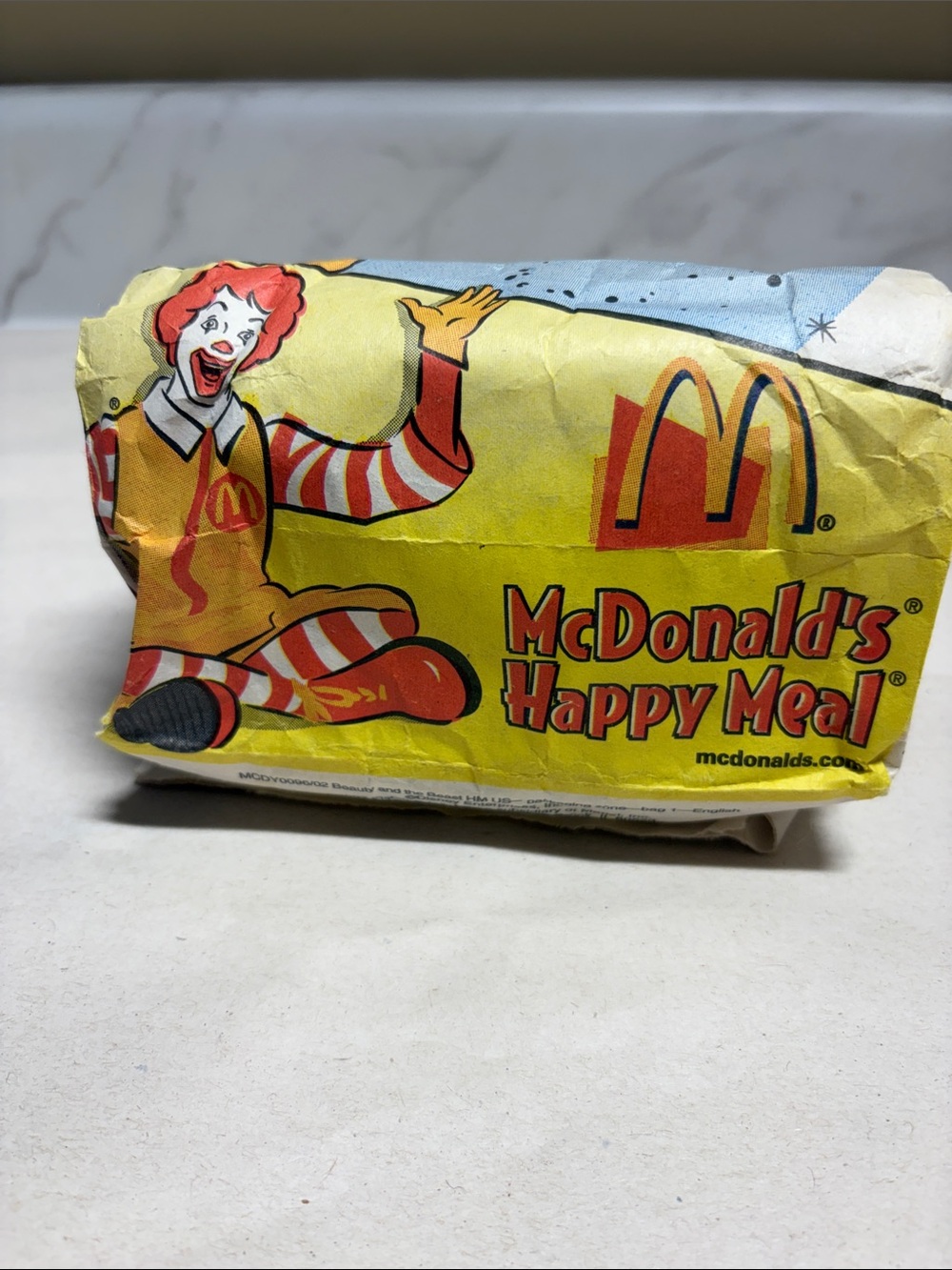 McDonald's Happy Meal Wrapper with Ronald McDonald - Yellow & Red